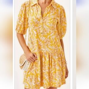 Lilly Pulitzer Yellow Floral Mini Dress
